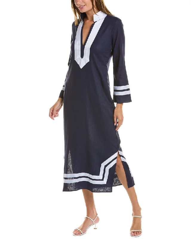 Chic maxi dress for events-Sail to Sable Classic Linen-Blend Maxi Dress