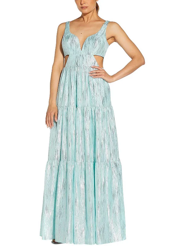 Floral embroidered maxi dress-Womens Cut-Out Maxi Evening Dress