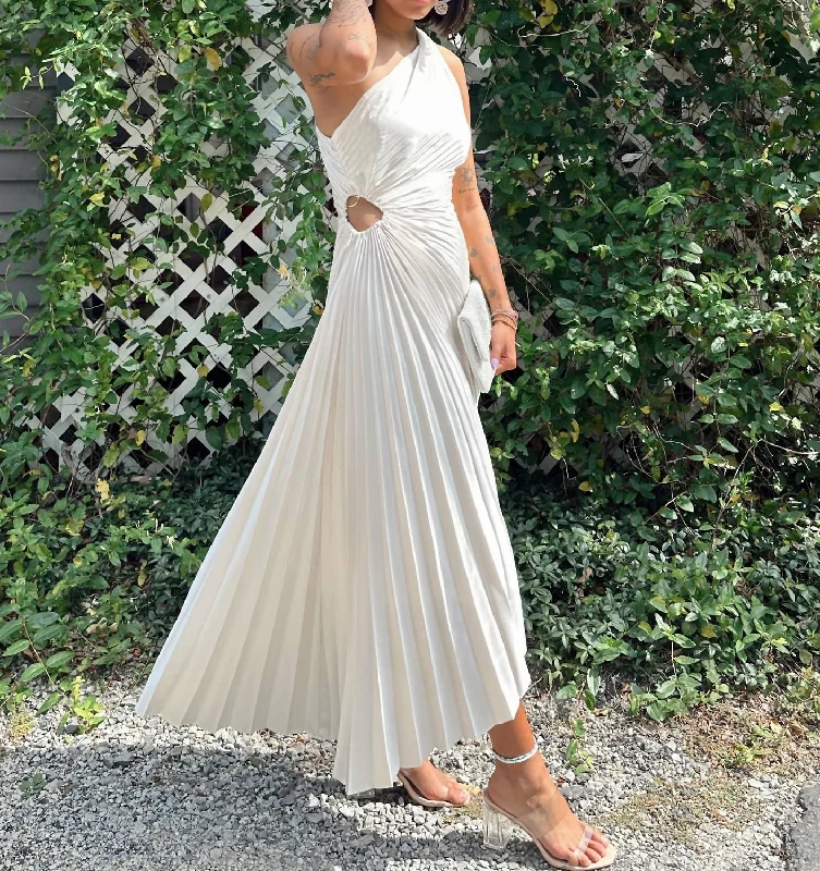 Maxi dress with cut-outs-Olympia Maxi Dress In Pearl