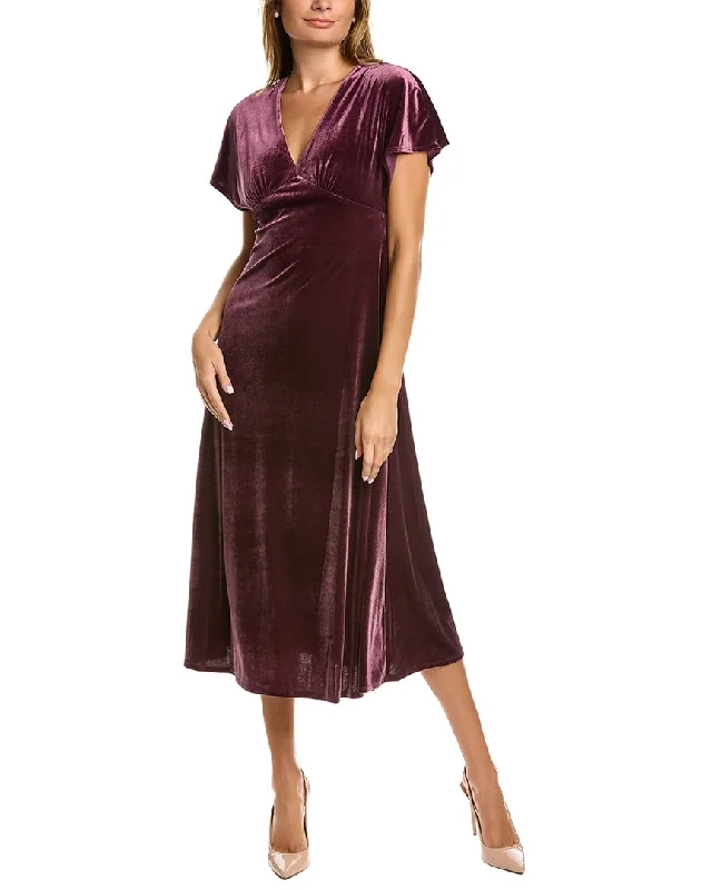 Casual midi dress for daytime-Taylor Velvet Midi Dress