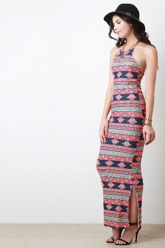 Wedding guest maxi dress-Paisley Bohemian Strappy Back Maxi Dress