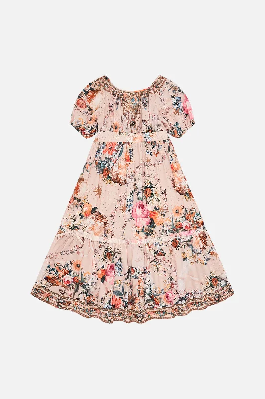 Casual beach maxi dress-KIDS RIBBON MAXI DRESS 4-10 ROSE GARDEN REVOLUTION