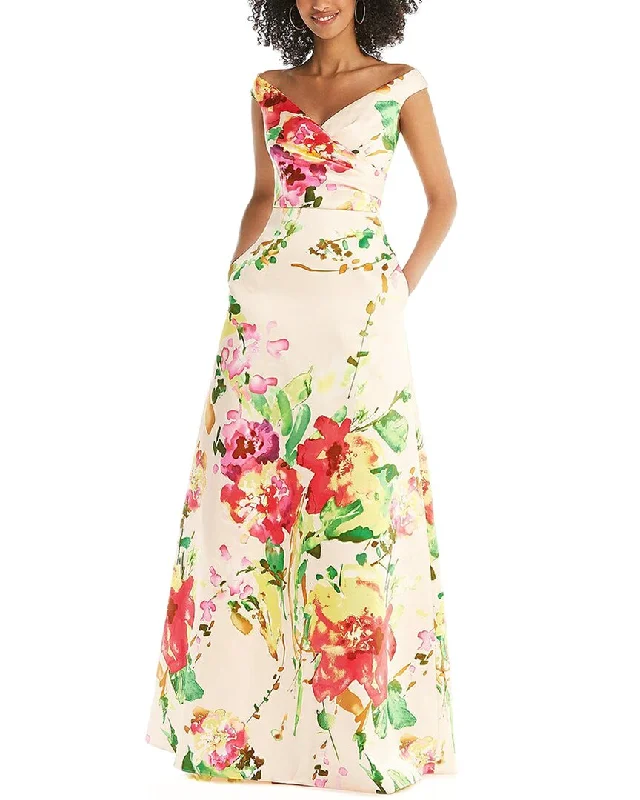 Maxi dress with side slits-The Dessy Group Maxi Dress