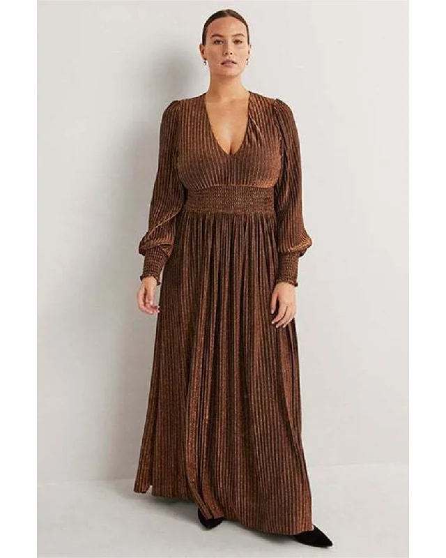 Halter neck maxi dress-Boden Metallic Jersey Maxi Dress