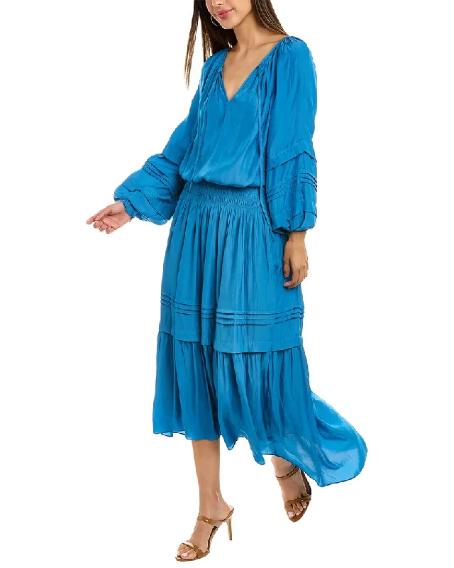 Maxi dress with feather trim-Ramy Brook Tropez Maxi Dress