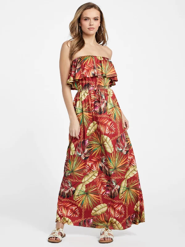 Maxi dress with floral motifs-Hillarie Printed Maxi Dress