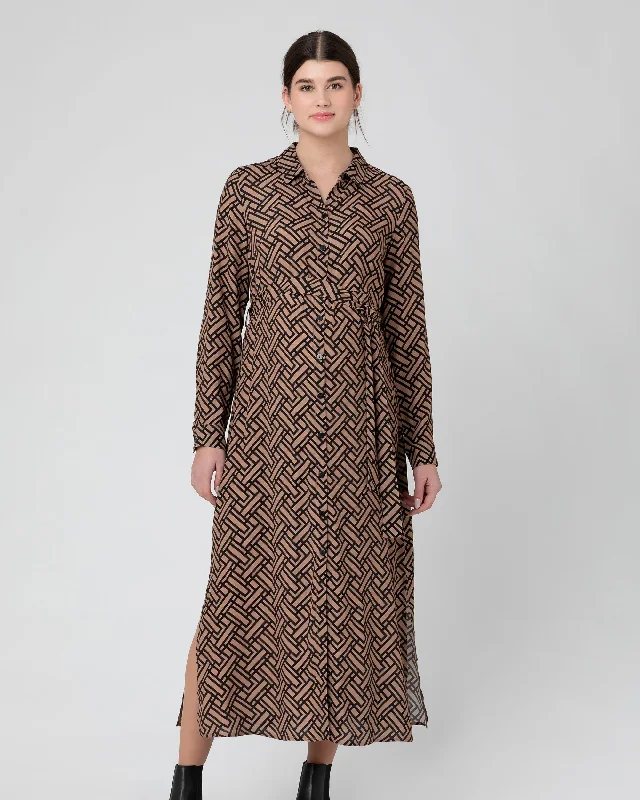 Maxi dress with wrap design-Gia Maxi Shirt Dress