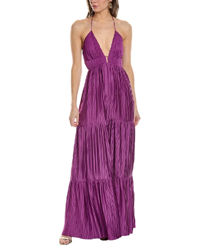 Ruffle maxi dress-ba&sh Pleated Maxi Dress