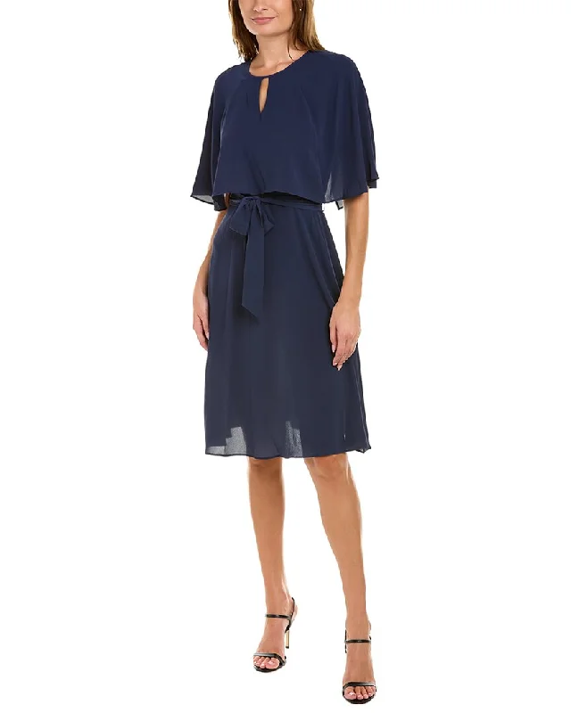 Velvet midi dress-London Times Pebble Crepe Midi Dress