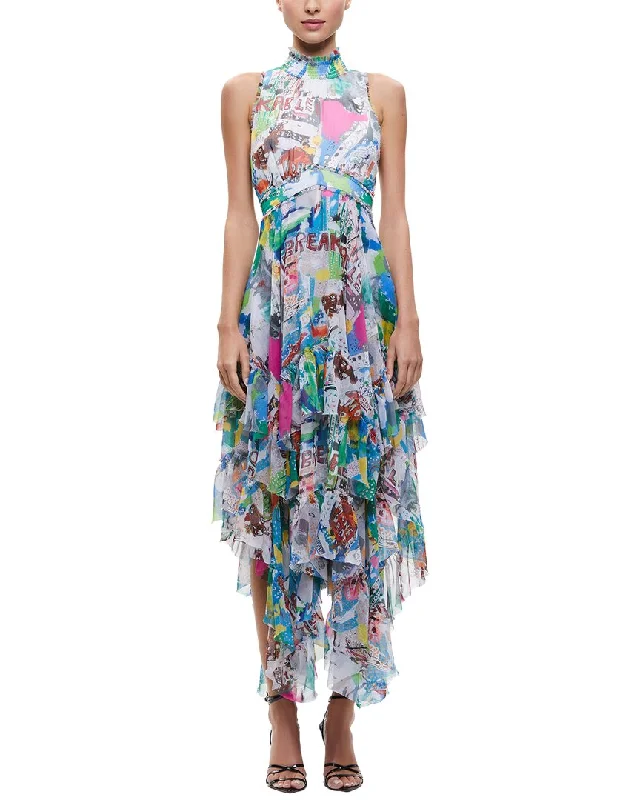 Bohemian style maxi dress-alice + olivia Evelyn Mock Maxi Dress