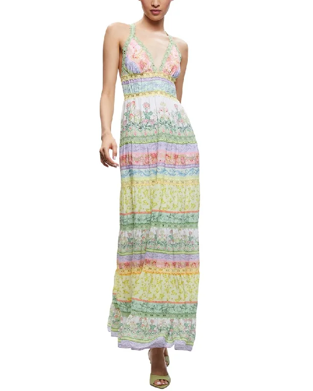 Maxi dress with drawstring waist-alice + olivia Karolina Paneled Halter Maxi Dress