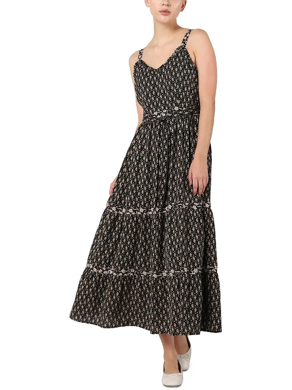 Shimmer maxi dress-Womens Floral Long Maxi Dress