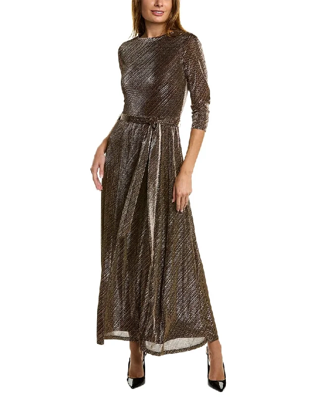 Maxi dress with high-low hem-Anne Klein Tie Waist Maxi Dress