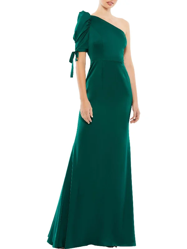 Maxi dress with feather trim-Womens Mermaid Maxi Evening Dress