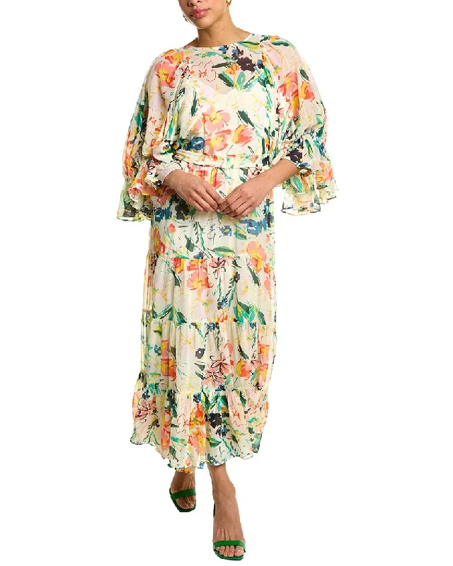 Maxi dress with intricate details-Ted Baker Balloon Sleeve Maxi Dress