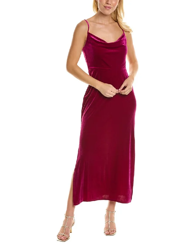 Metallic maxi dress-Taylor Stretch Velvet Maxi Dress