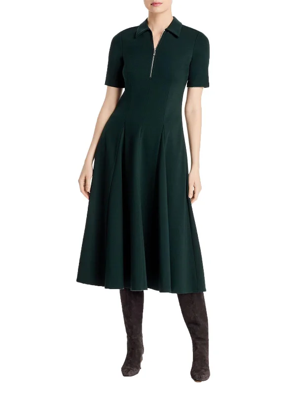 Utility style midi dress-Fallon Womens Collared Knee Midi Dress