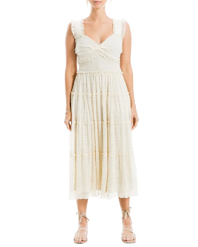 Maxi dress with keyhole neckline-Max Studio Sleeveless Mesh Maxi Dress