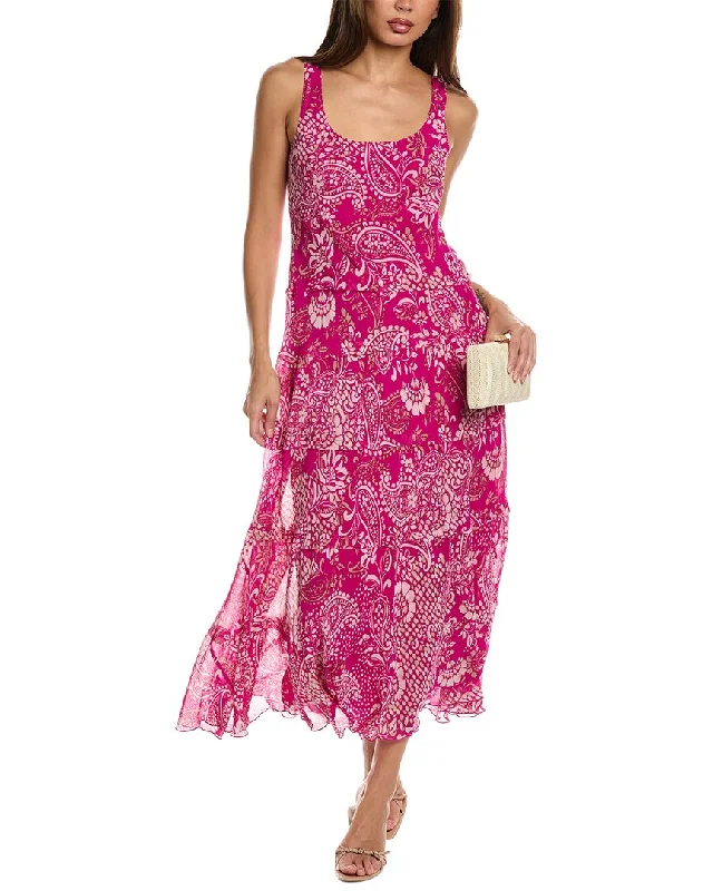 Maxi dress with bold prints-Jones New York Multi Tier Maxi Dress