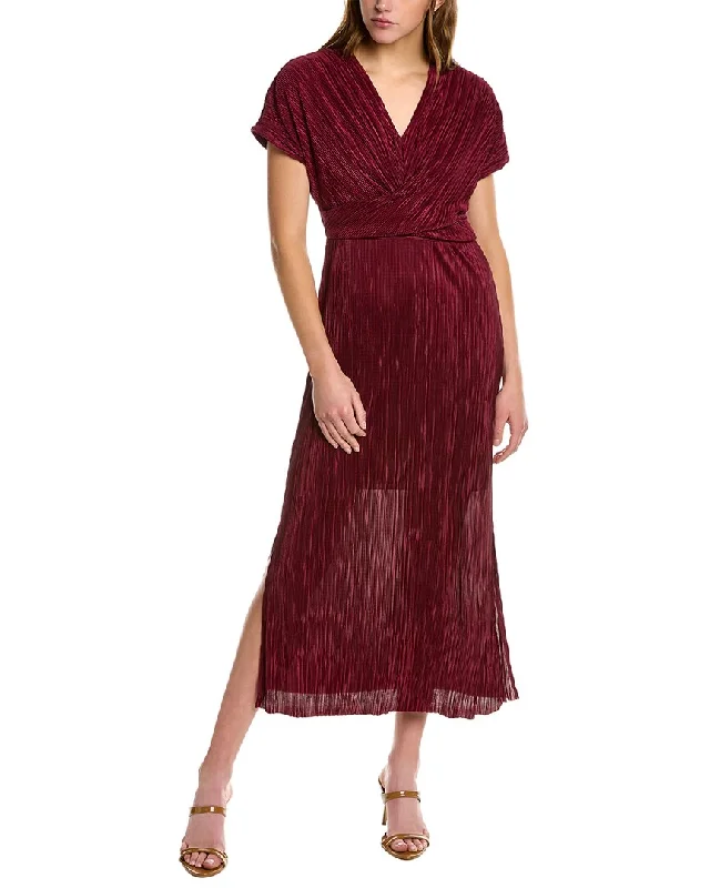 Fringe midi dress-Anne Klein Accordion Pleated Midi Dress