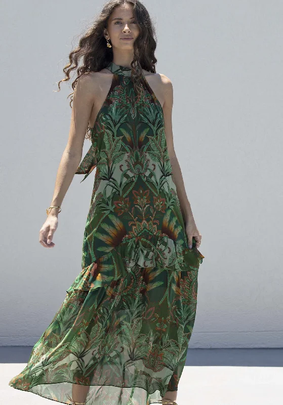 Velvet maxi dress-Vida De Fiesta Halter Maxi Dress