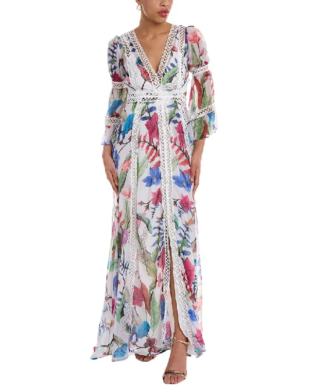 Maxi dress with batwing sleeves-PatBO Maxi Cutout Dress