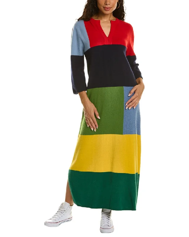 Peasant style maxi dress-Frances Valentine Colorblocked Wool-Blend Maxi Dress