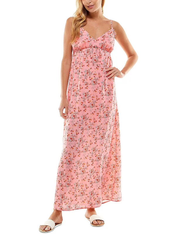 Casual striped maxi dress-Juniors Womens Empire Floral Maxi Dress