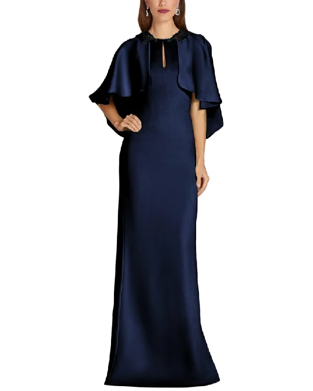 Maxi dress with lace overlay-Teri Jon by Rickie Freeman Special Occasion Long Dress