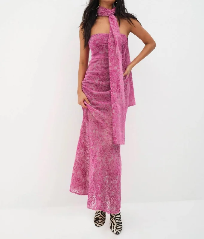 Maxi dress with boho prints-Francesca Maxi Dress In Purple