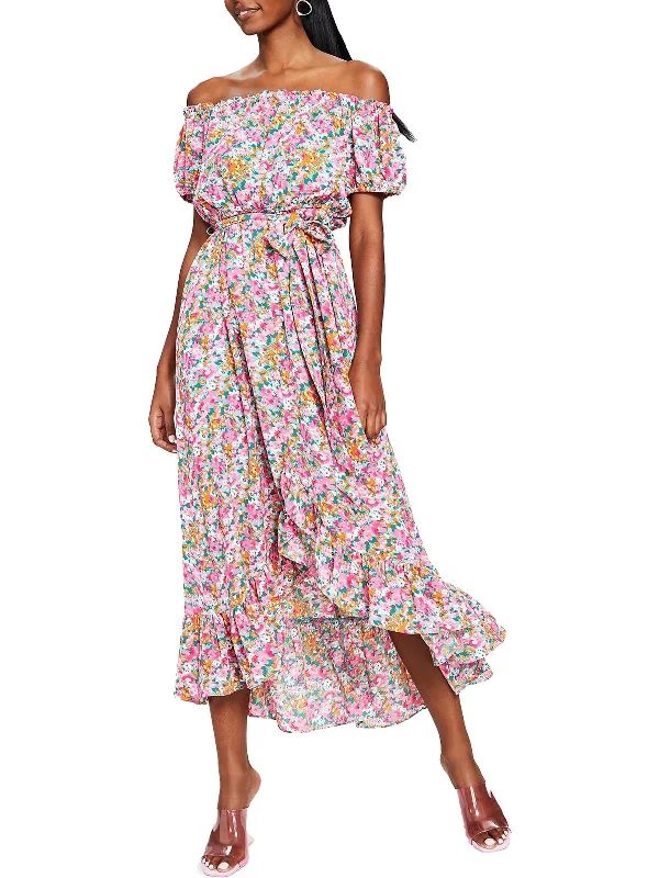 Wrap maxi dress-Womens Printed Maxi Maxi Dress