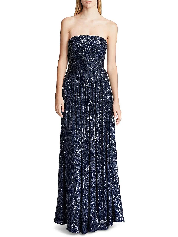 High-low maxi dress-Elisabeth Womens Sequined Maxi Evening Dress