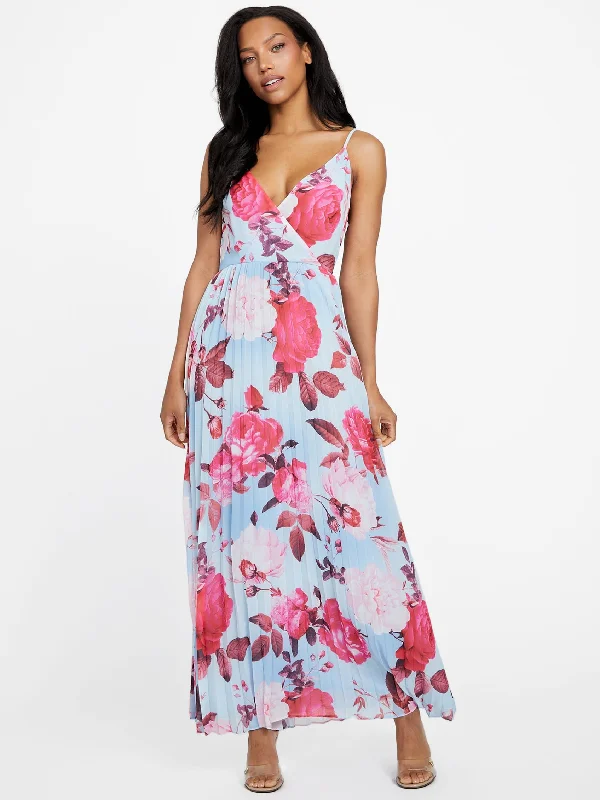 Maxi dress with sheer panels-Dawn Floral Maxi Dress