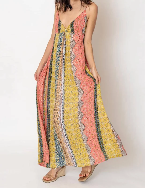 Floral embroidered maxi dress-Sun Kissed Maxi Dress In Multicolor