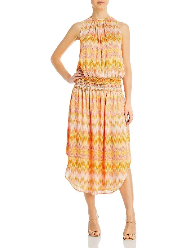 Maxi dress with bell cuffs-Womens Smocked Long Maxi Dress