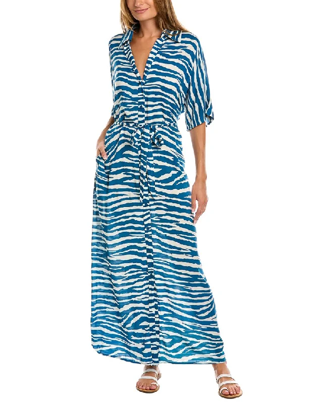 Maxi dress with tiered layers-Vince Camuto Belted Maxi Shirtdress