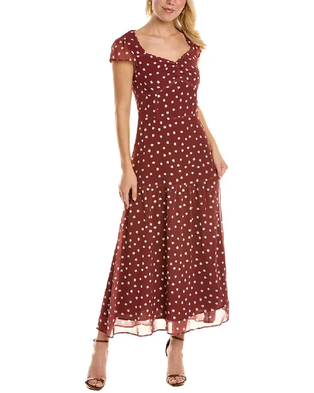 Maxi dress with side slits-O.P.T. Cap Sleeve Maxi Dress