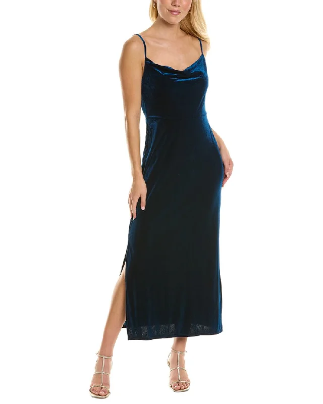 Maxi dress with bubble hem-Taylor Stretch Velvet Maxi Dress