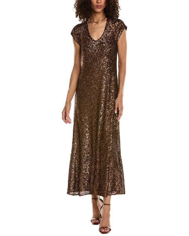 Maxi dress with side slits-Johnny Was Toto Sequin Maxi Dress