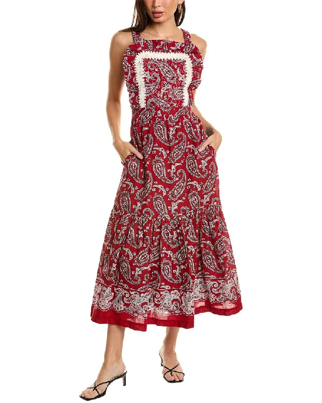 Bardot maxi dress-SEA NY Theodora Paisley Print Apron Maxi Dress