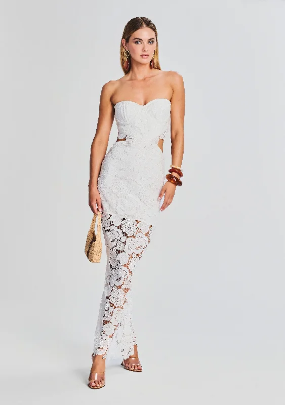 Chic maxi dress with tie back-Eliza Lace Maxi Dress