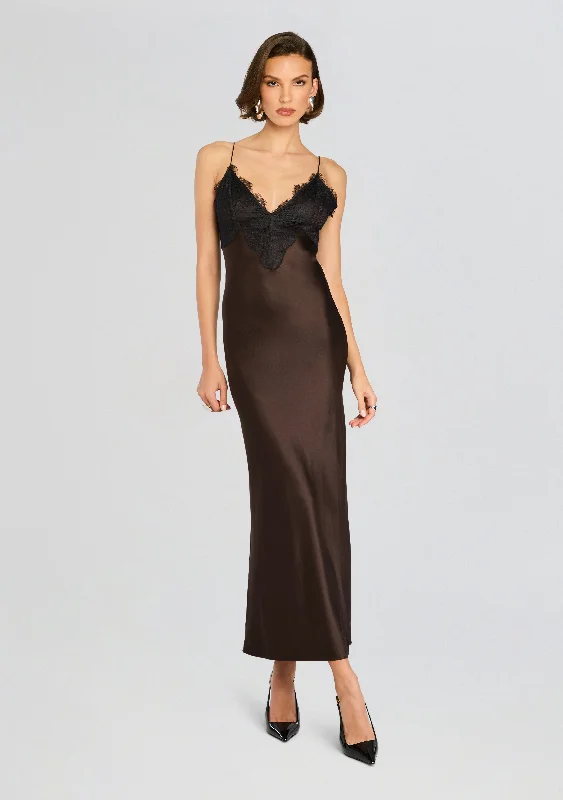 Backless maxi dress-Grenache Satin Maxi Dress