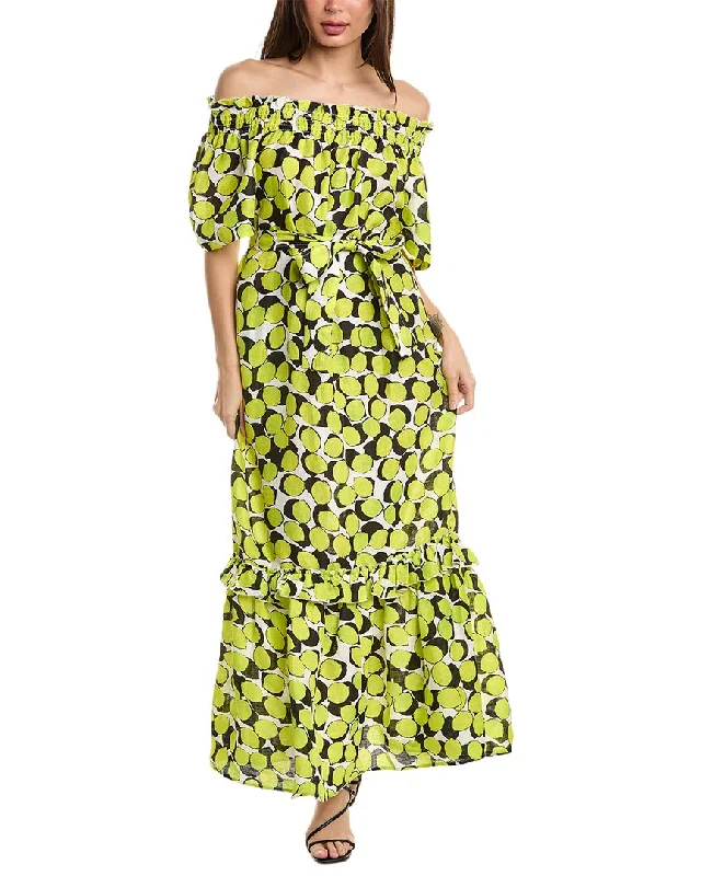 Maxi dress with floral applique-tyler böe Erin Linen Maxi Dress