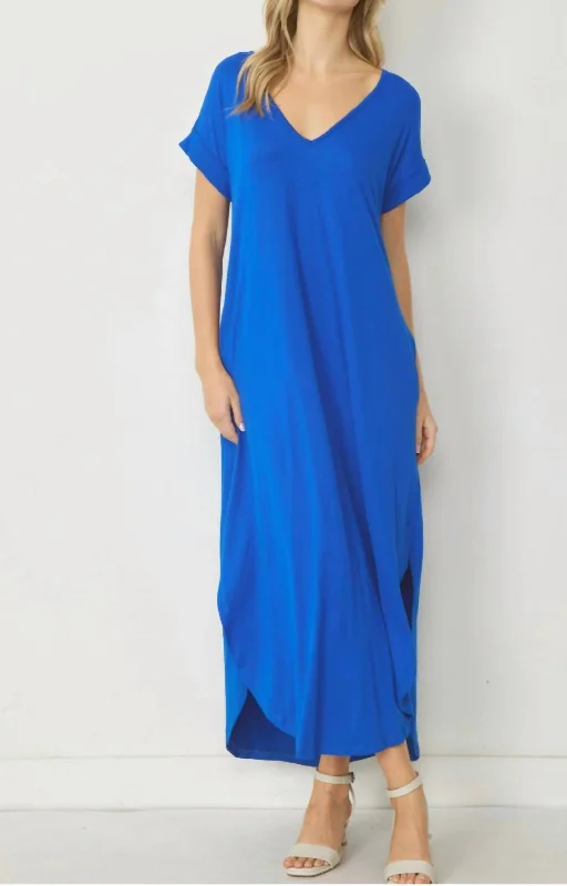 Maxi dress with beaded details-Everyday Maxi Dress In Royal