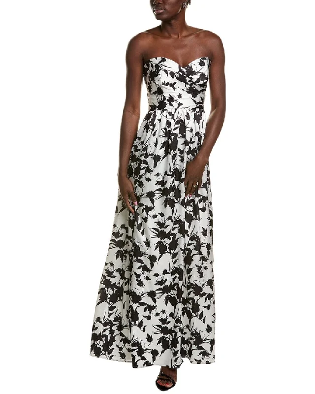 Maxi dress with tulip skirt-ML Monique Lhuillier Livia Satin Maxi Dress