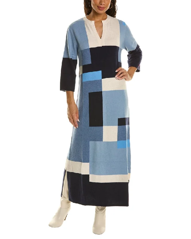 Off-shoulder maxi dress-Frances Valentine Colorblocked Wool-Blend Maxi Dress