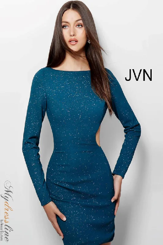 Striped mini dress-Jovani JVN66251