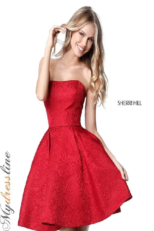 Tulle mini dress-Sherri Hill 51518