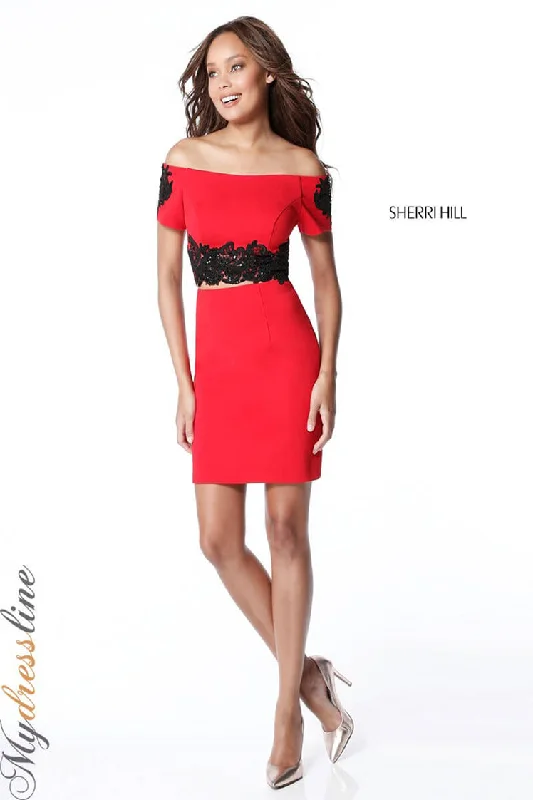 Tiered mini dress-Sherri Hill 51537