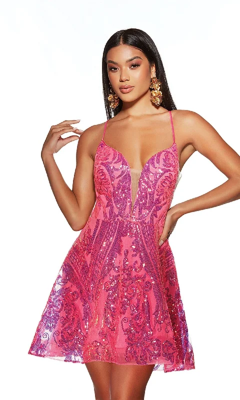 Sweetheart neckline cocktail dress-Alyce Short Party Dress 3775